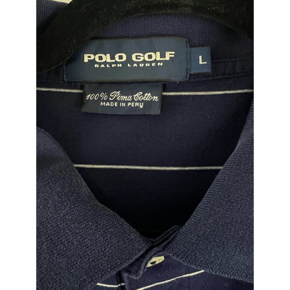 Polo Golf Ralph Lauren Men's Large Blue Pima Cotton Short Sleeve Golf Polo Shirt - Picture 3 of 4